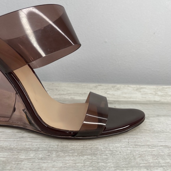 Aldo plum brown lucite wedge heels size 10 - Picture 4 of 14